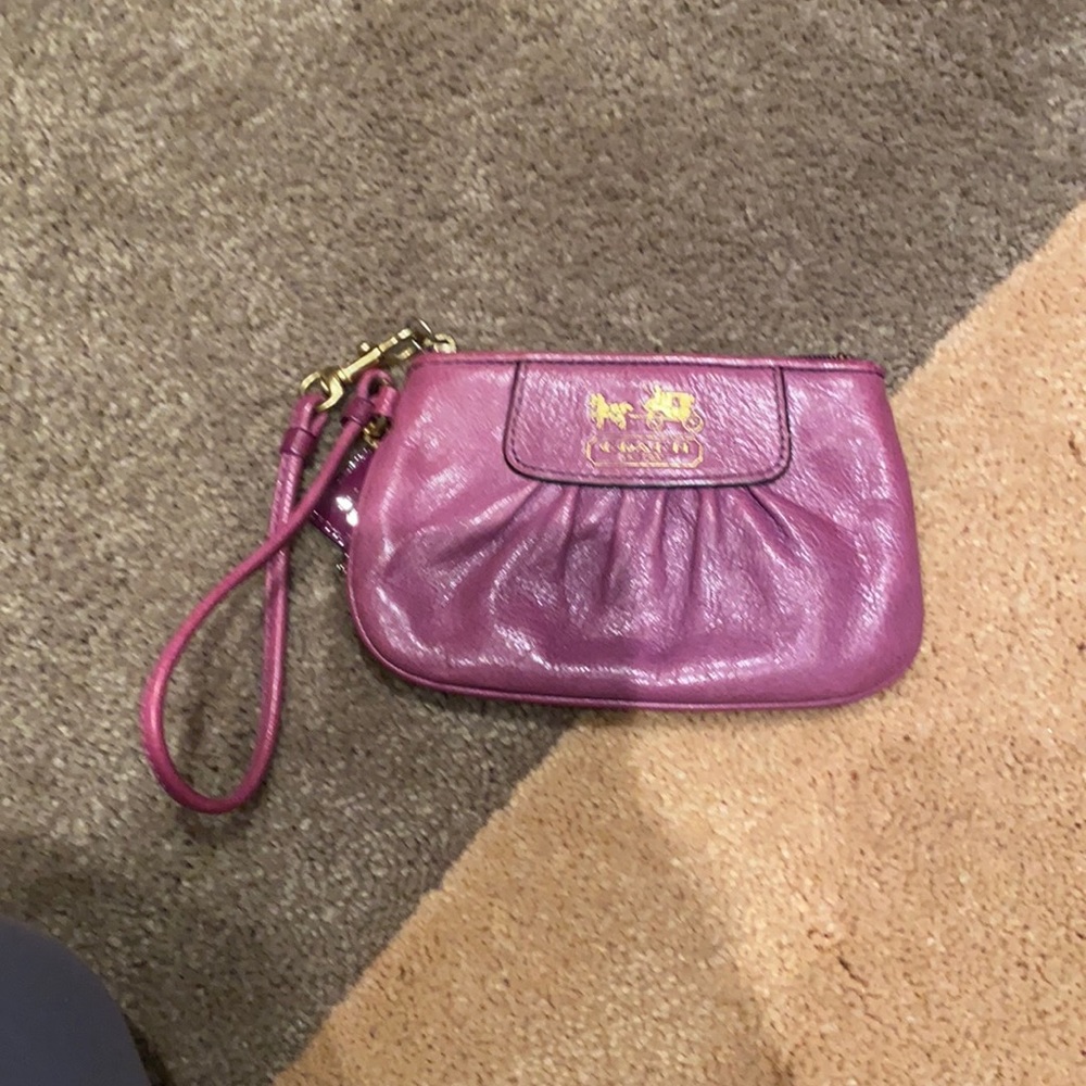 Purple coach wristlet